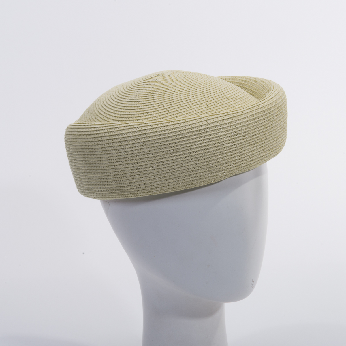 beige pillbox hat