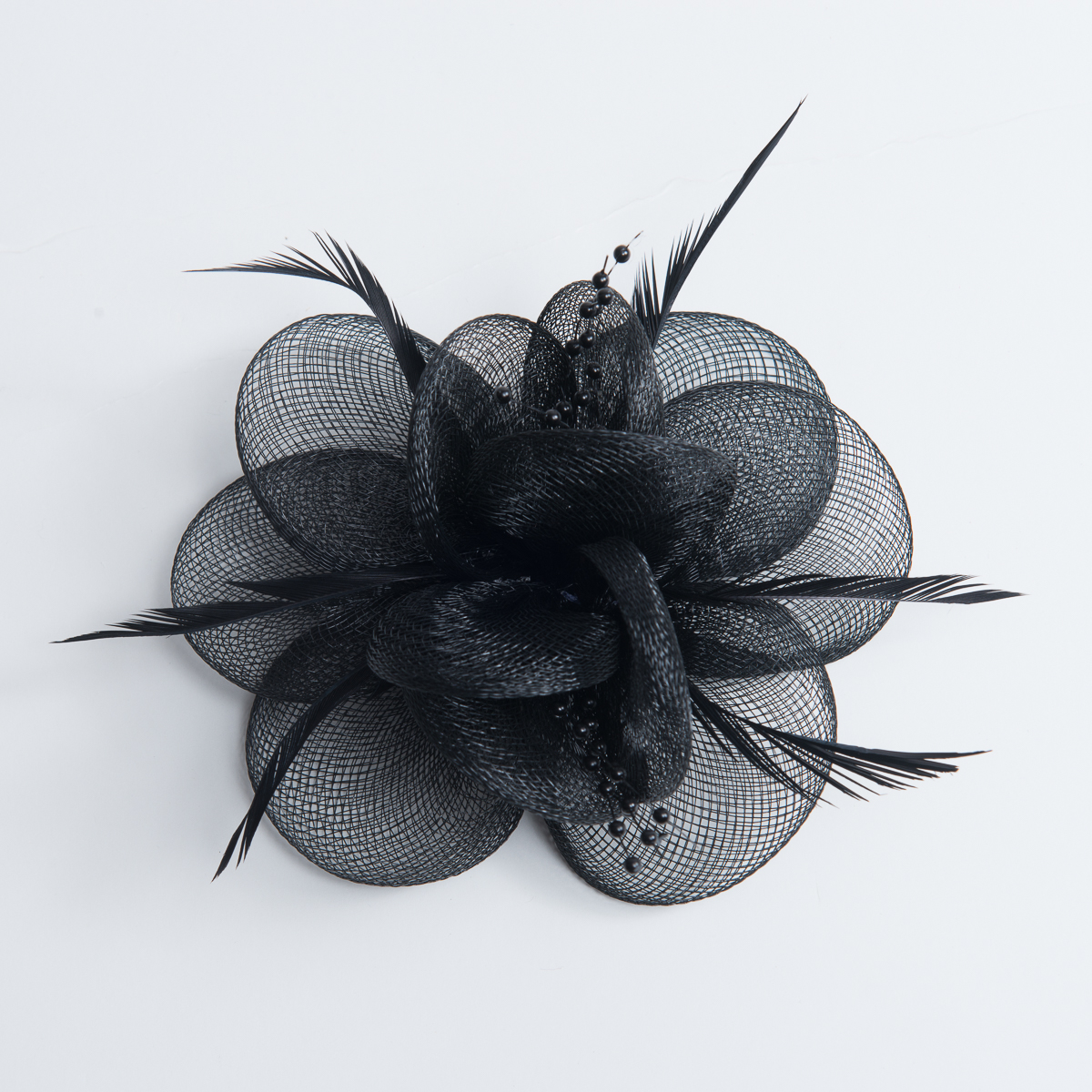 Black Feather Hair Bow Recycled Fabric Bow Hair Clip – The Feathered Farmhouse main image 3