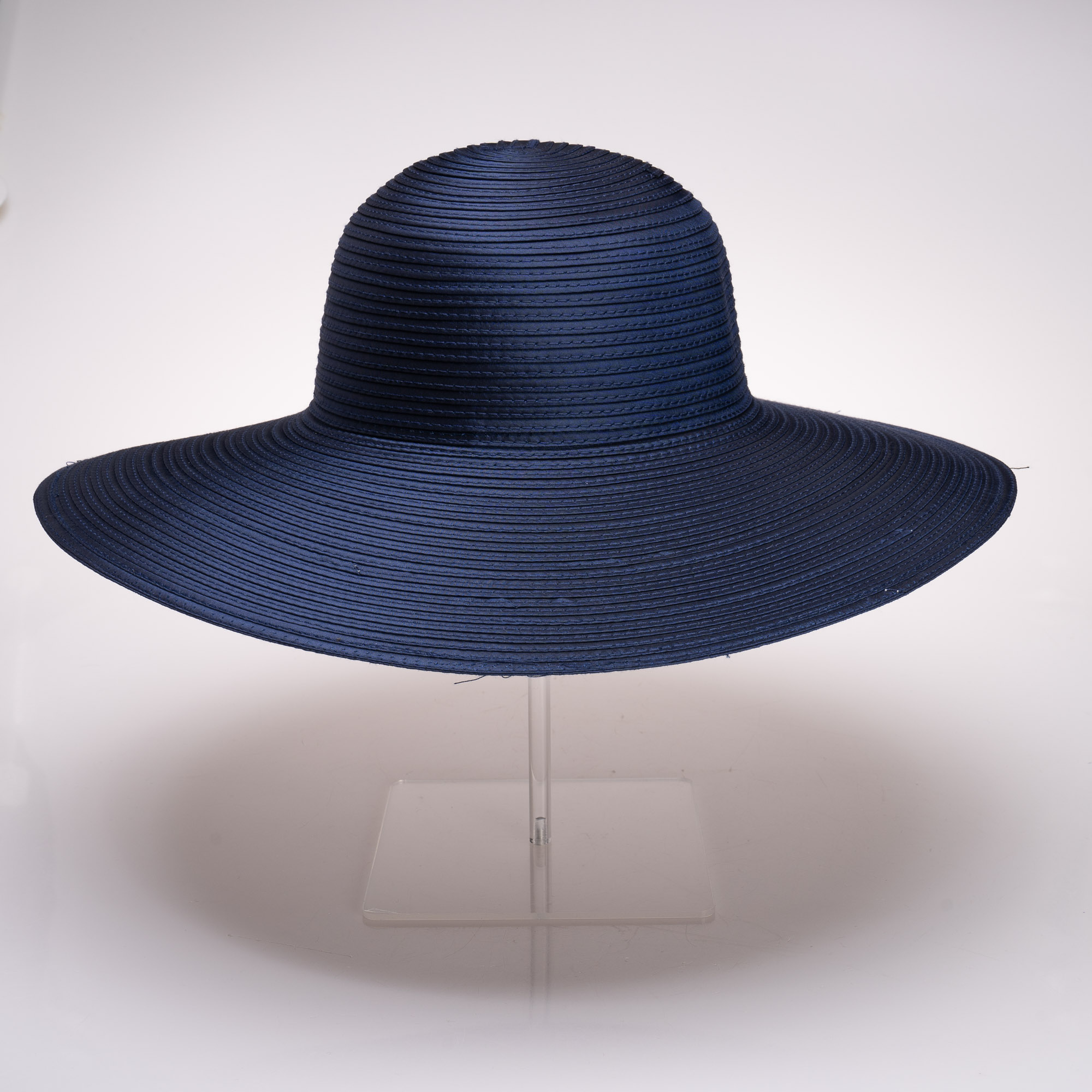 Navy Second Quality Round Crown Swinger Satin Ribbon Sewn 