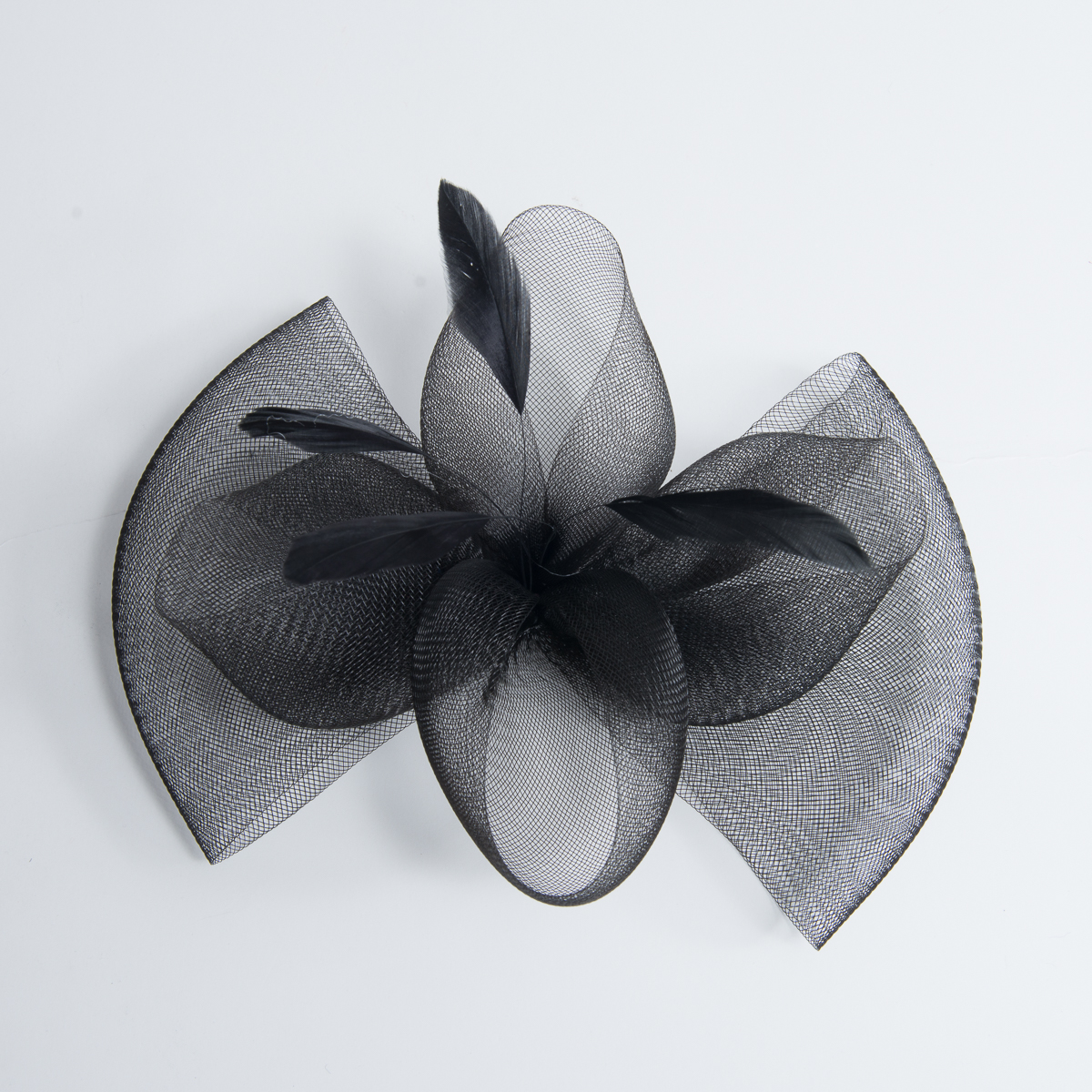 Black Feather Hair Bow Recycled Fabric Bow Hair Clip – The Feathered Farmhouse main image 4