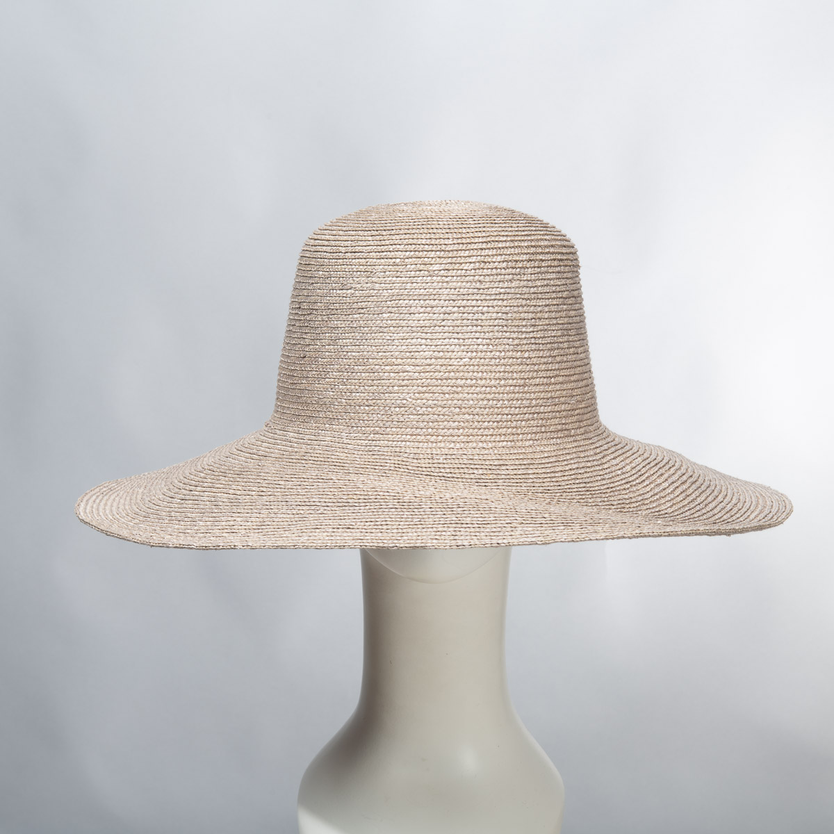 Grey Wide Brim Milan Straw Hat Bodies-BR72_5MM-5-GY- Sun Yorkos