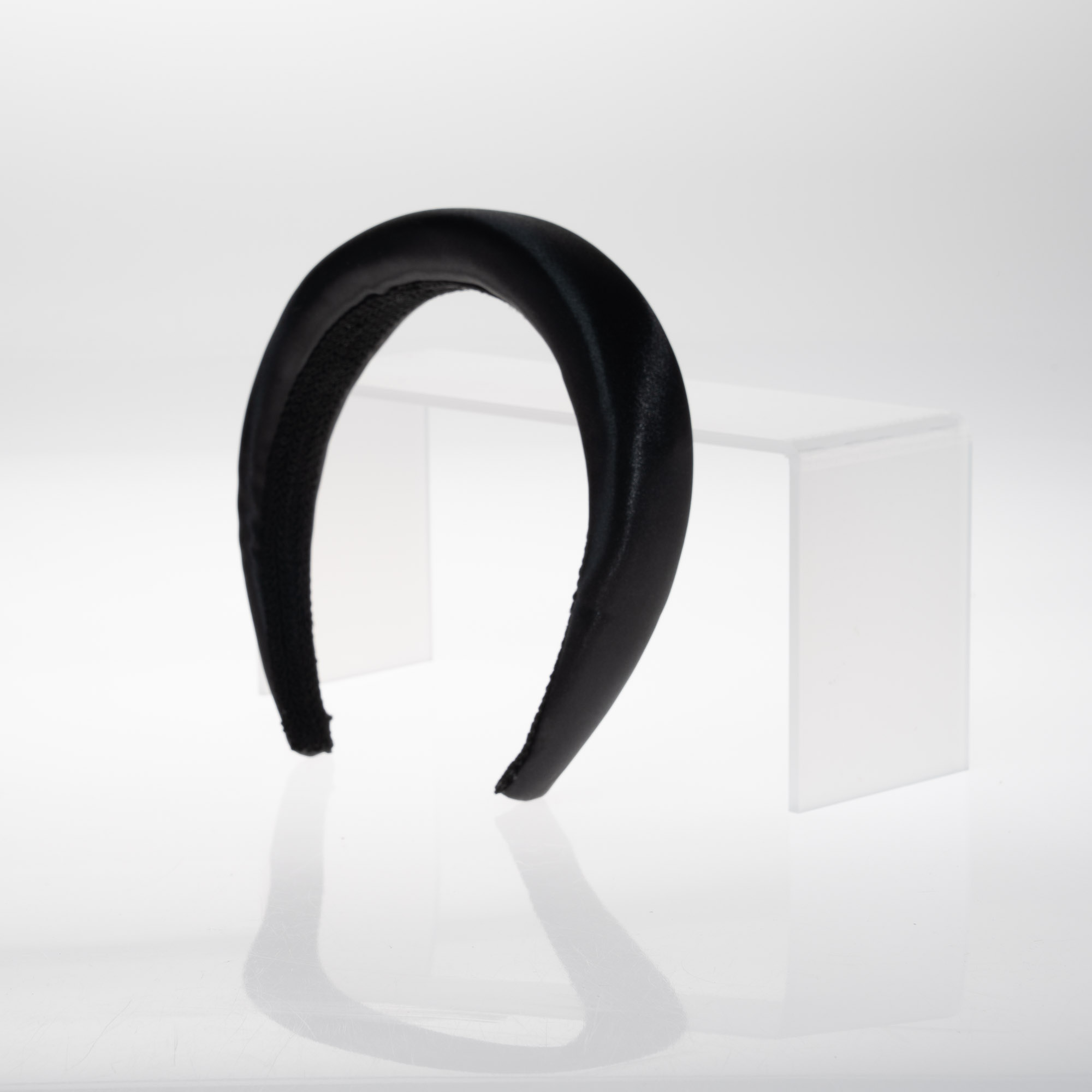 CF-2.5SCF-12 BLACK Wide Satin Chunky Headband