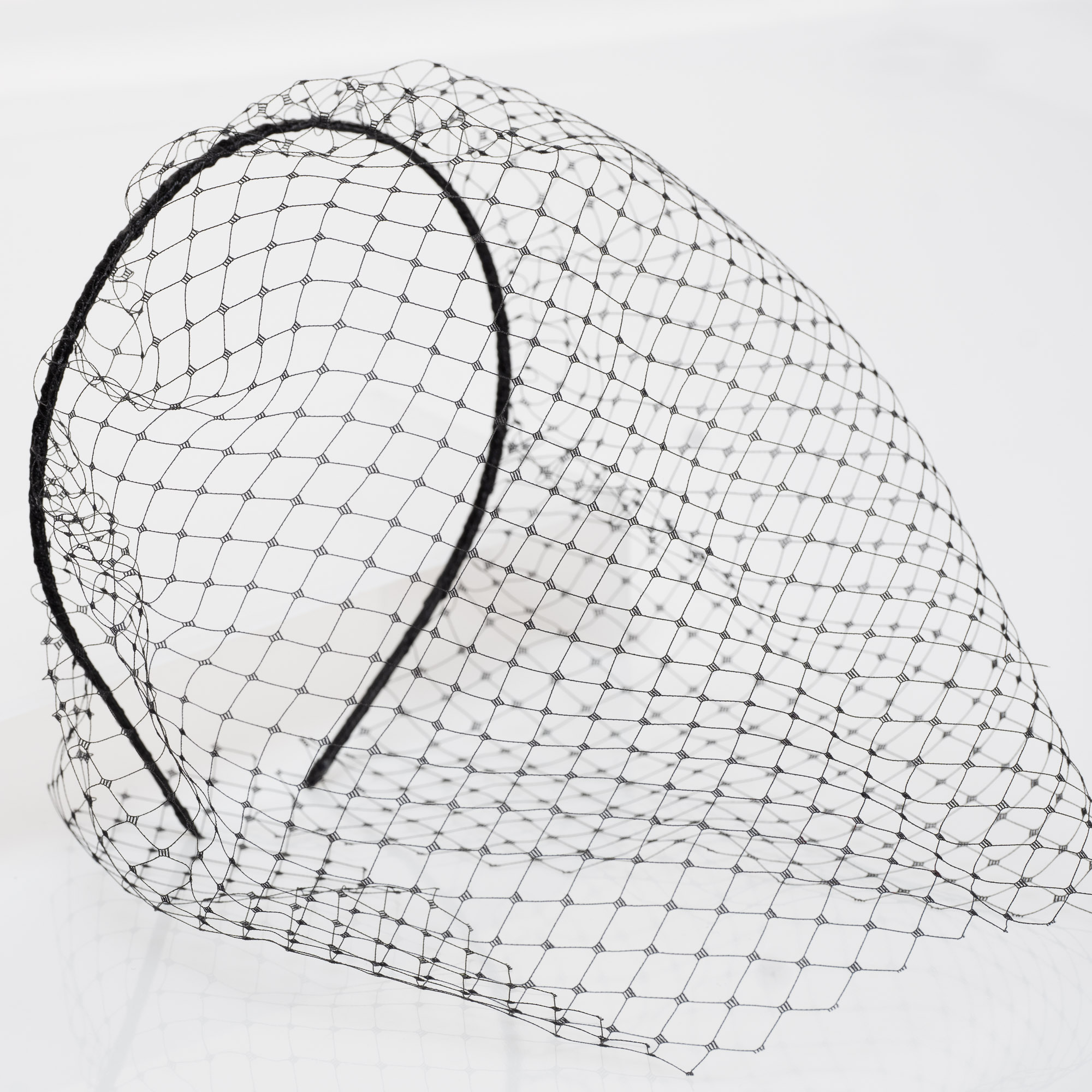Black Veil Headband with Netting Black Mesh Veil Headband 1920s Headpiece for Women Bridal  main image 4