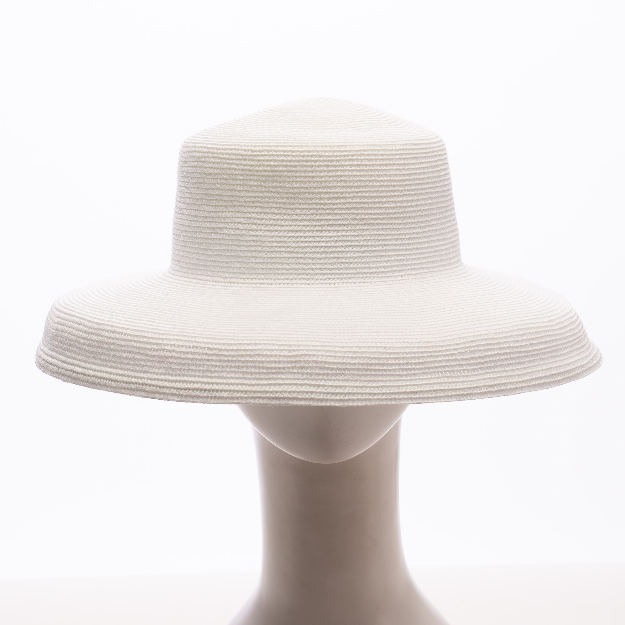White Dull Polypropylene Straw Medium Brim Plain Hats-CH