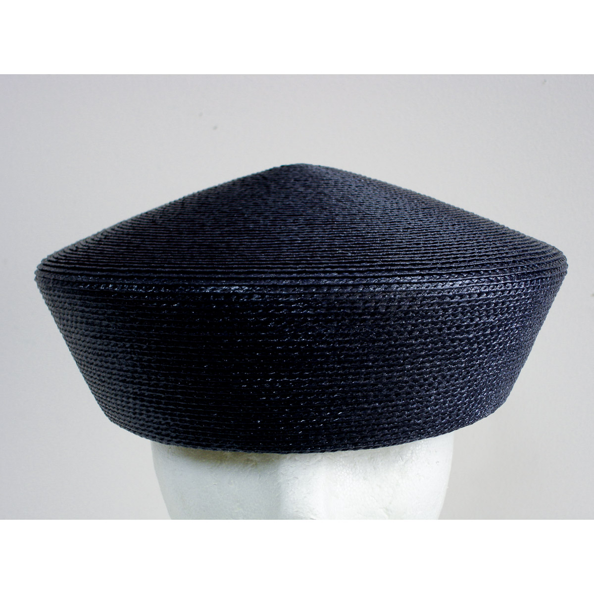 Summer Woven Pillbox Hat - Navy Navy Matt Poly Straw Square Pillbox Plain Hats-ZN88R-0-14  main image 3