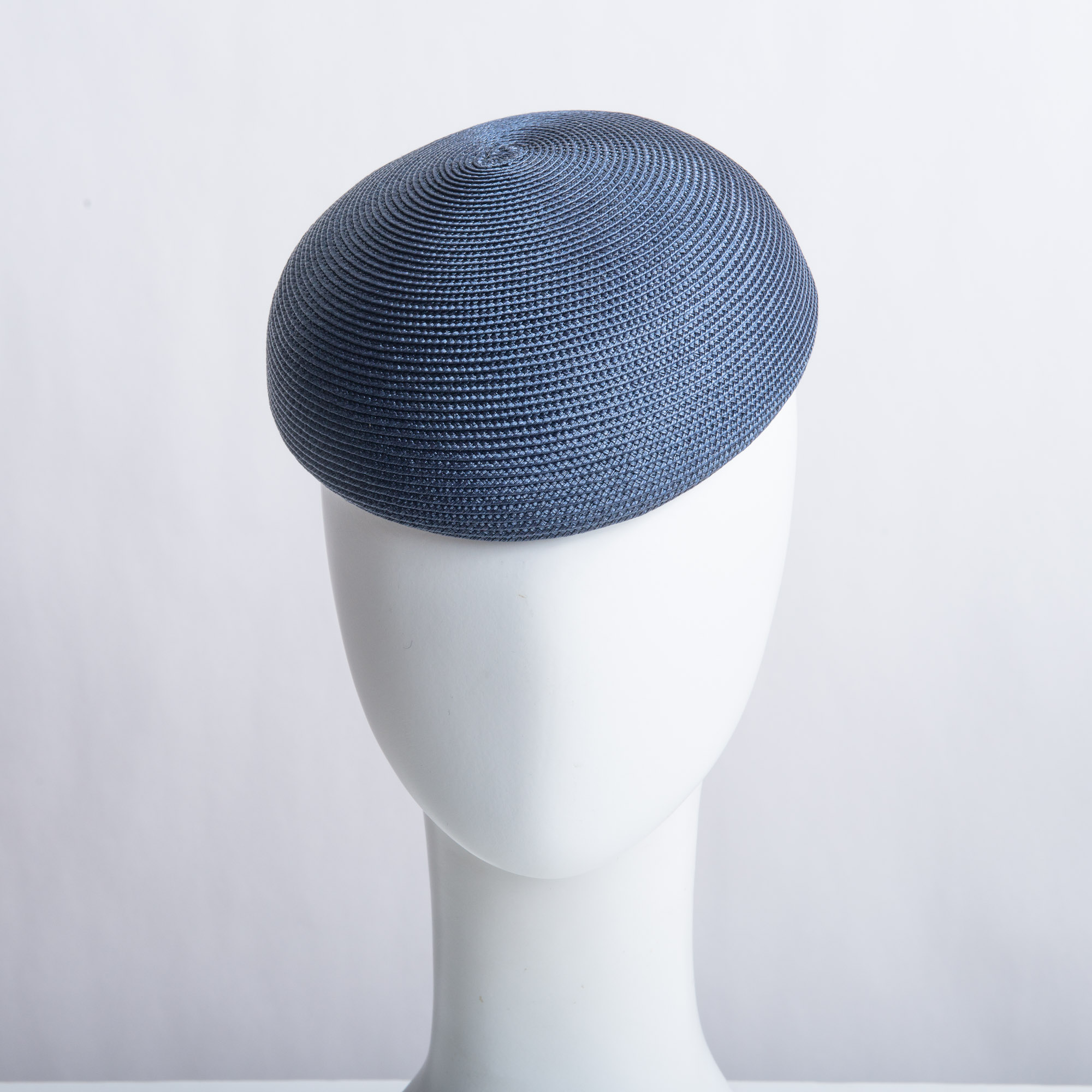 Navy PP Straw Plain Pillbox Hats-DN88R 
