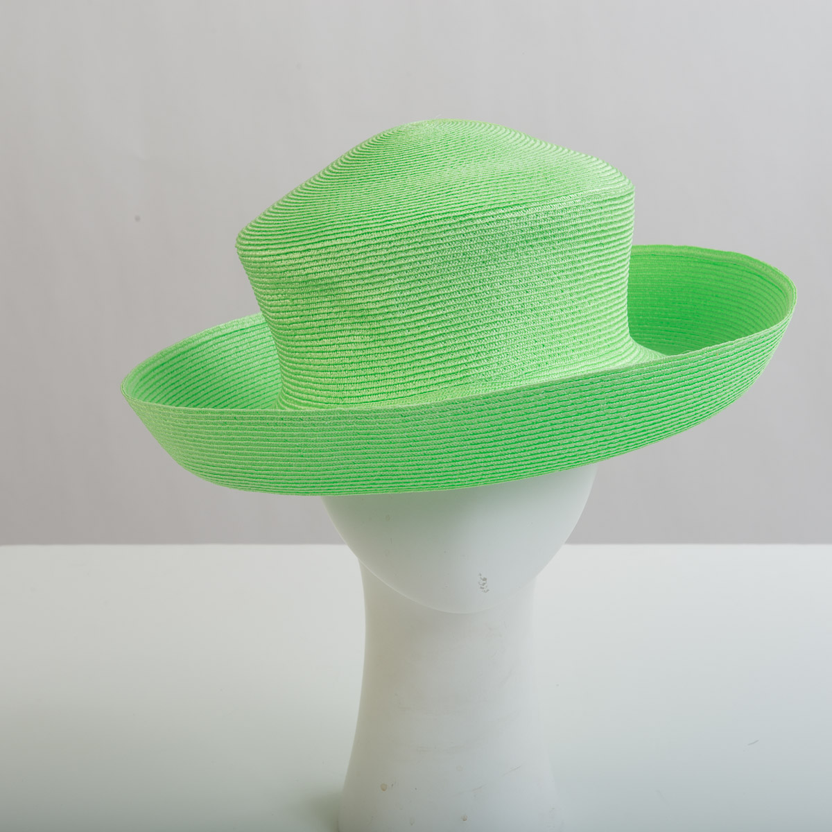 Apple Green Polypropylene Straw Medium Brim Plain Hats-EQ23R 