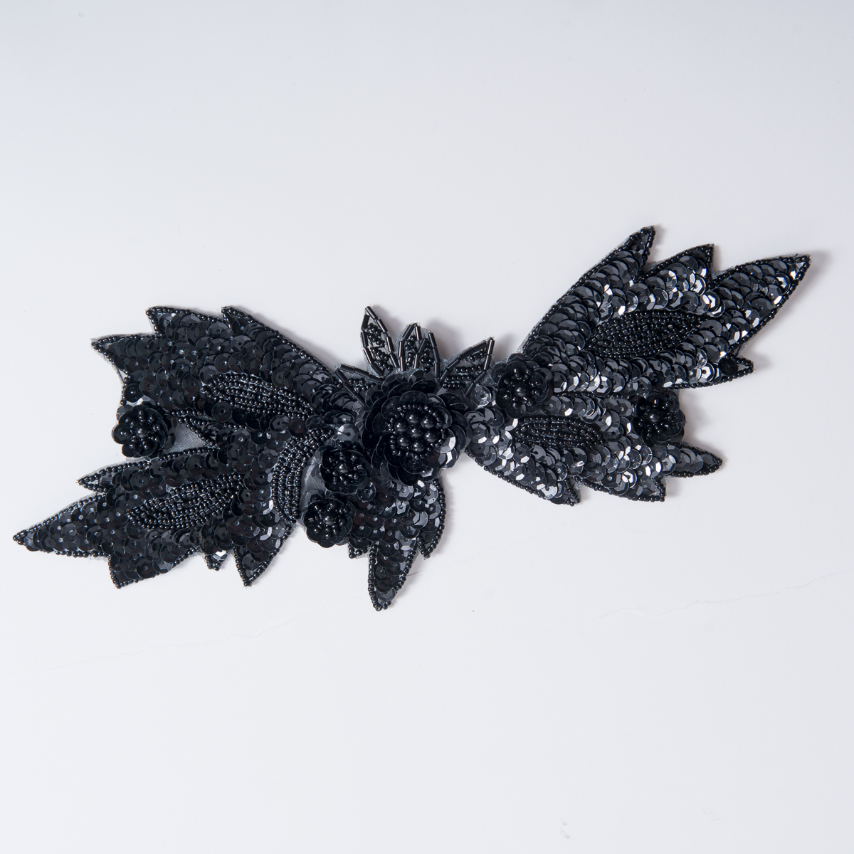 Black Sequin Flower Wool Cap - Women Accessories CH-G20081 Large Sequin Flower Beading Applique main image 3