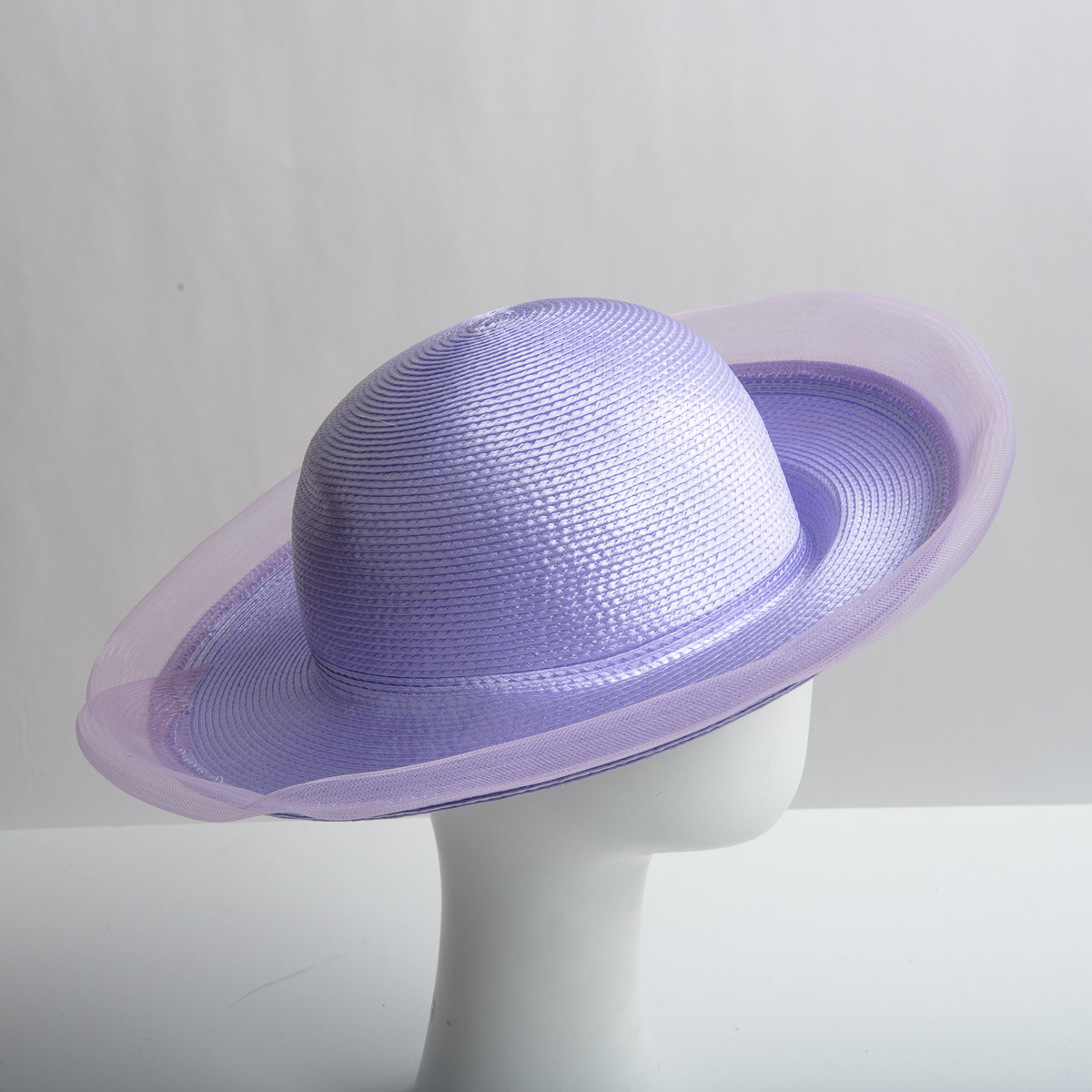 Lilac Poly Braid W Crin Medium Brim Plain Hats-FD01613R-03