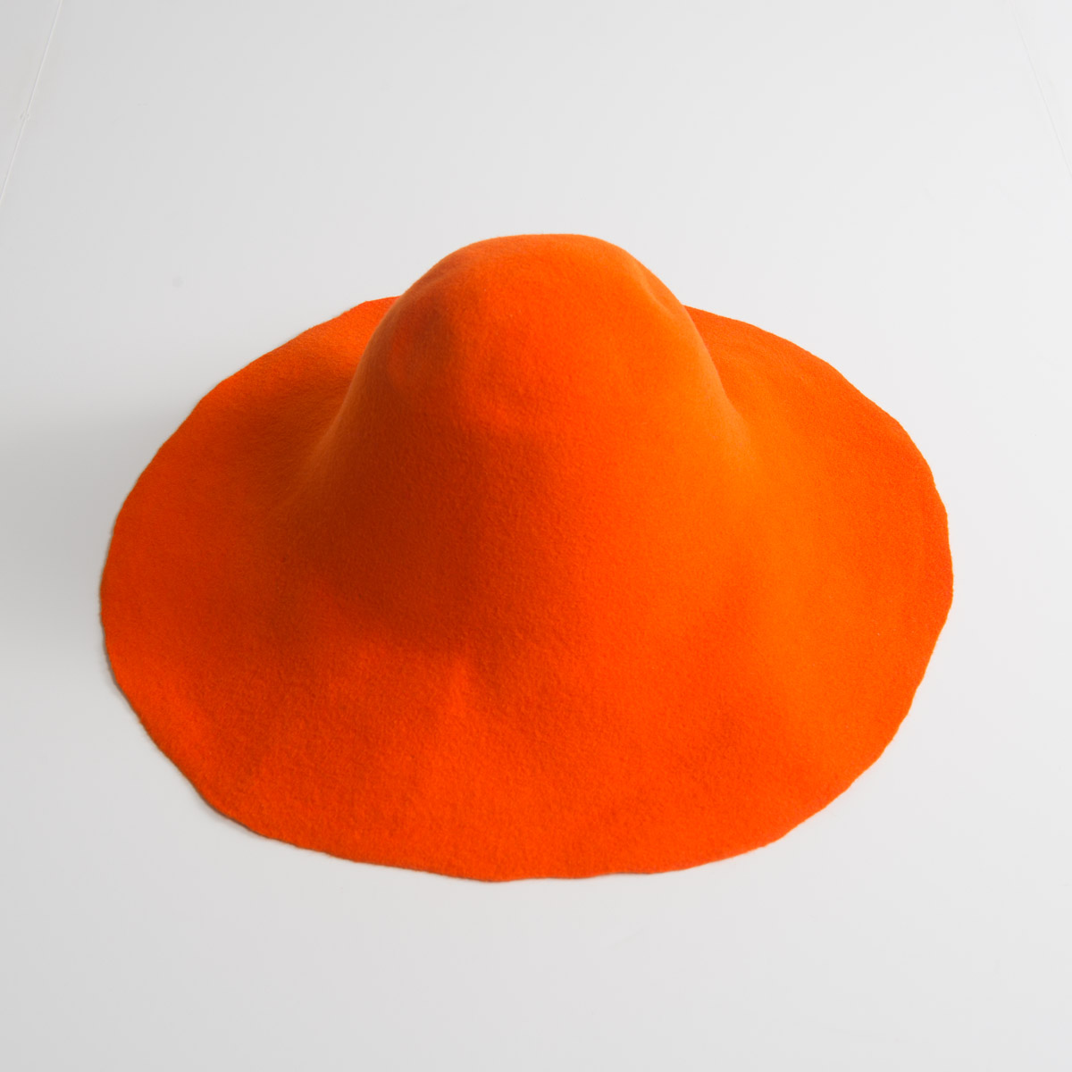 4 inches Brim Un-Blocked Orange Felt Hat Body-FM-N4-ORANGE-Sun Yorkos