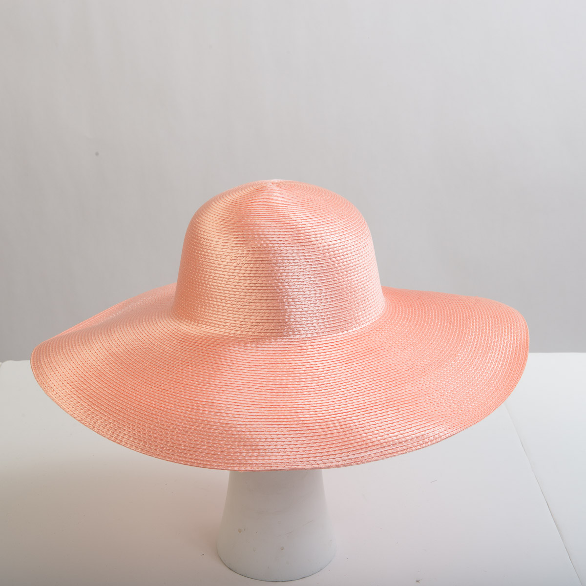 Peach Polypropylene Straw Wide Brim Plain Hats-HR01-5-17- Sun