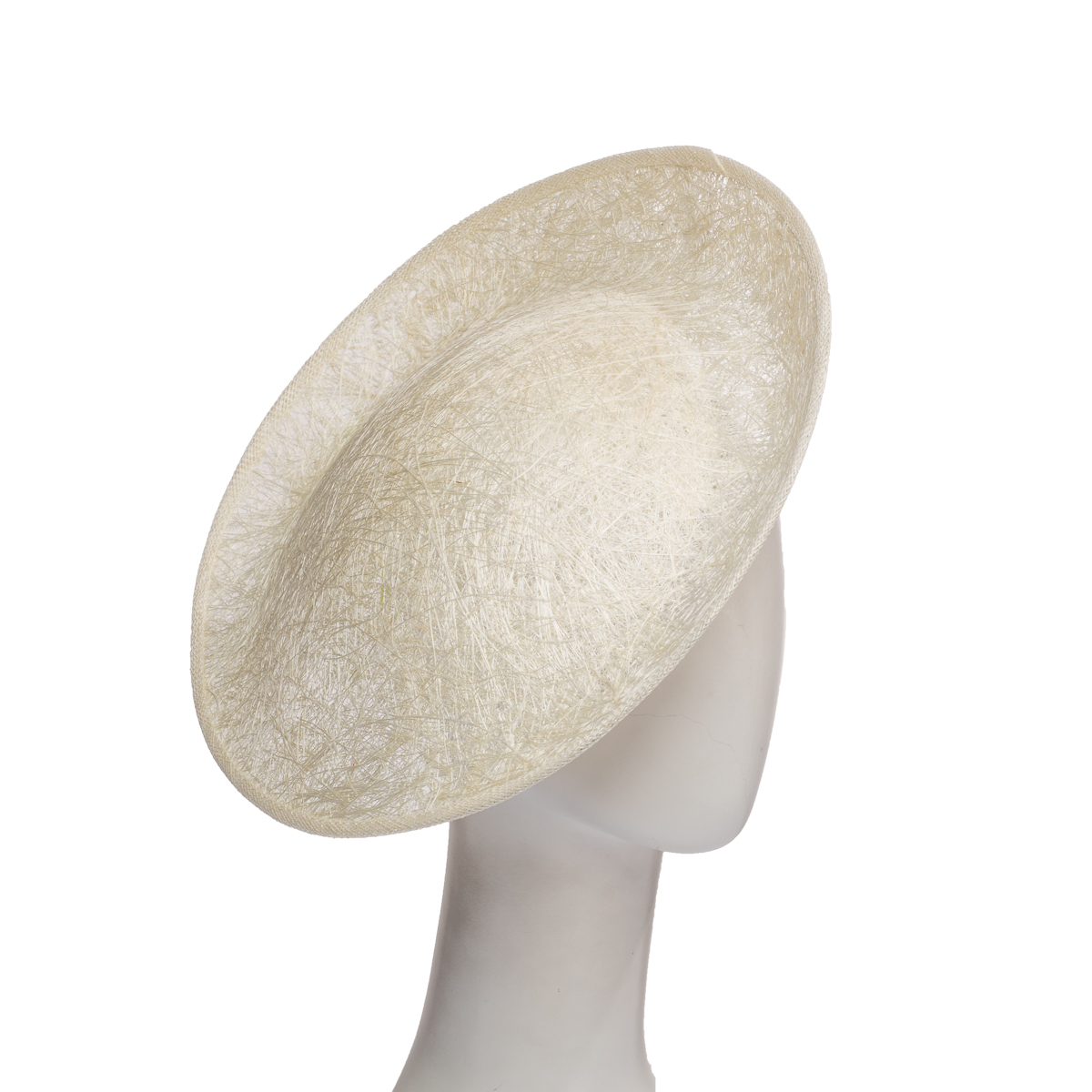 Ivory Zoria 14'' Diameter Large Saucer Sinamay Base | SUN YORKOS