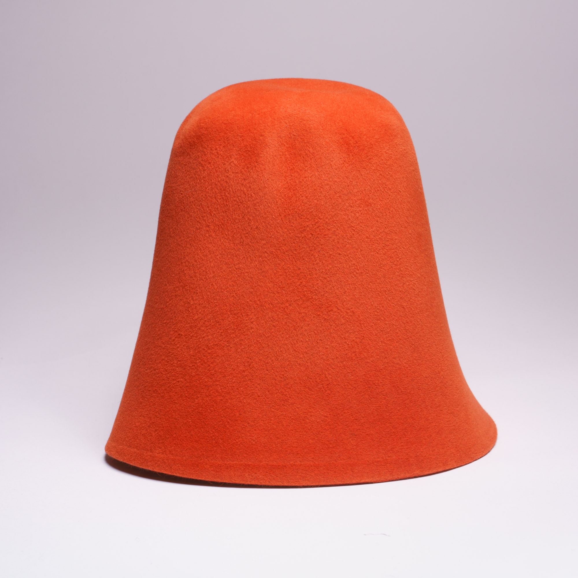 Rabbit Fur Felt Hood, Velour Finish Orange