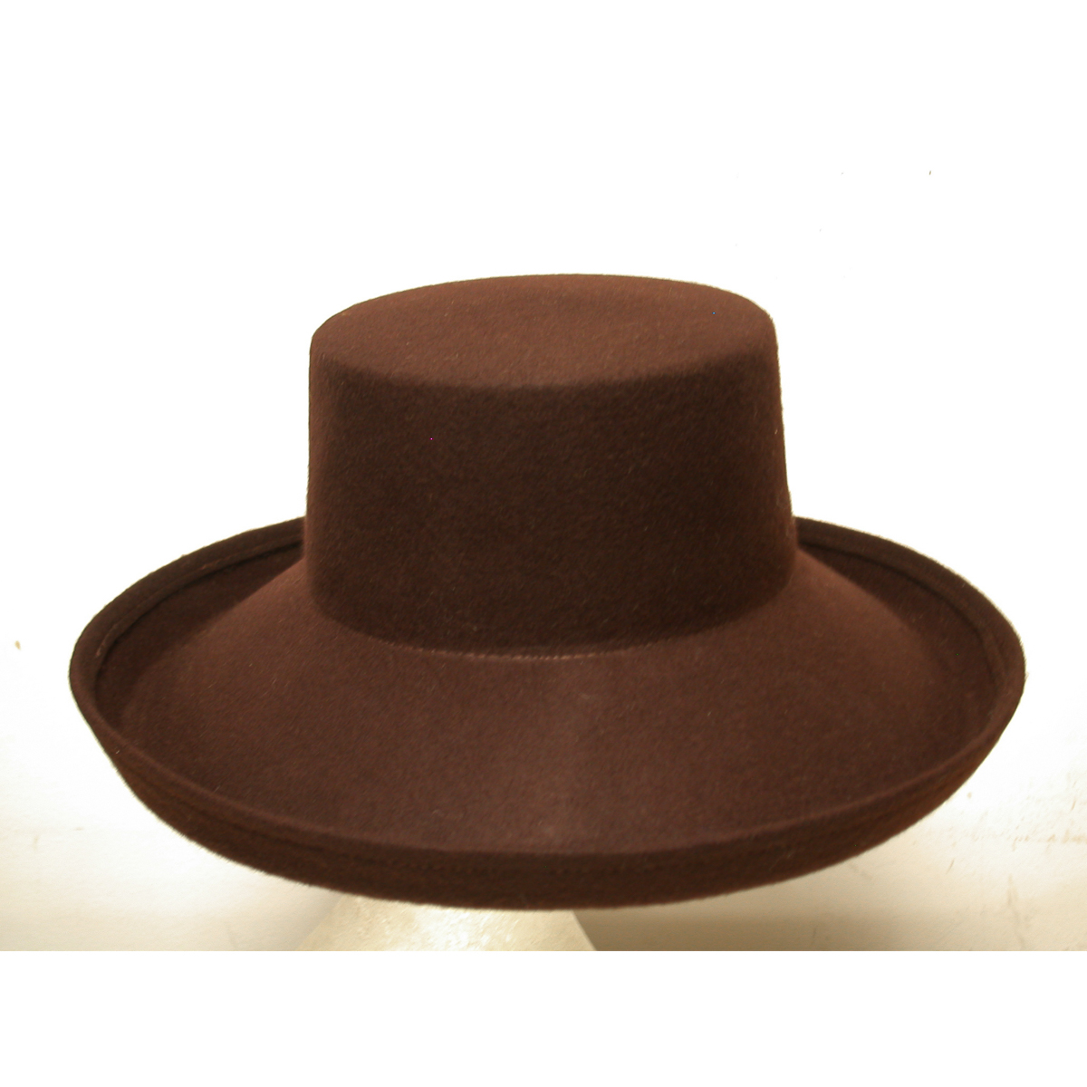 Dark Brown Wide Kettle Brim Flat Top 