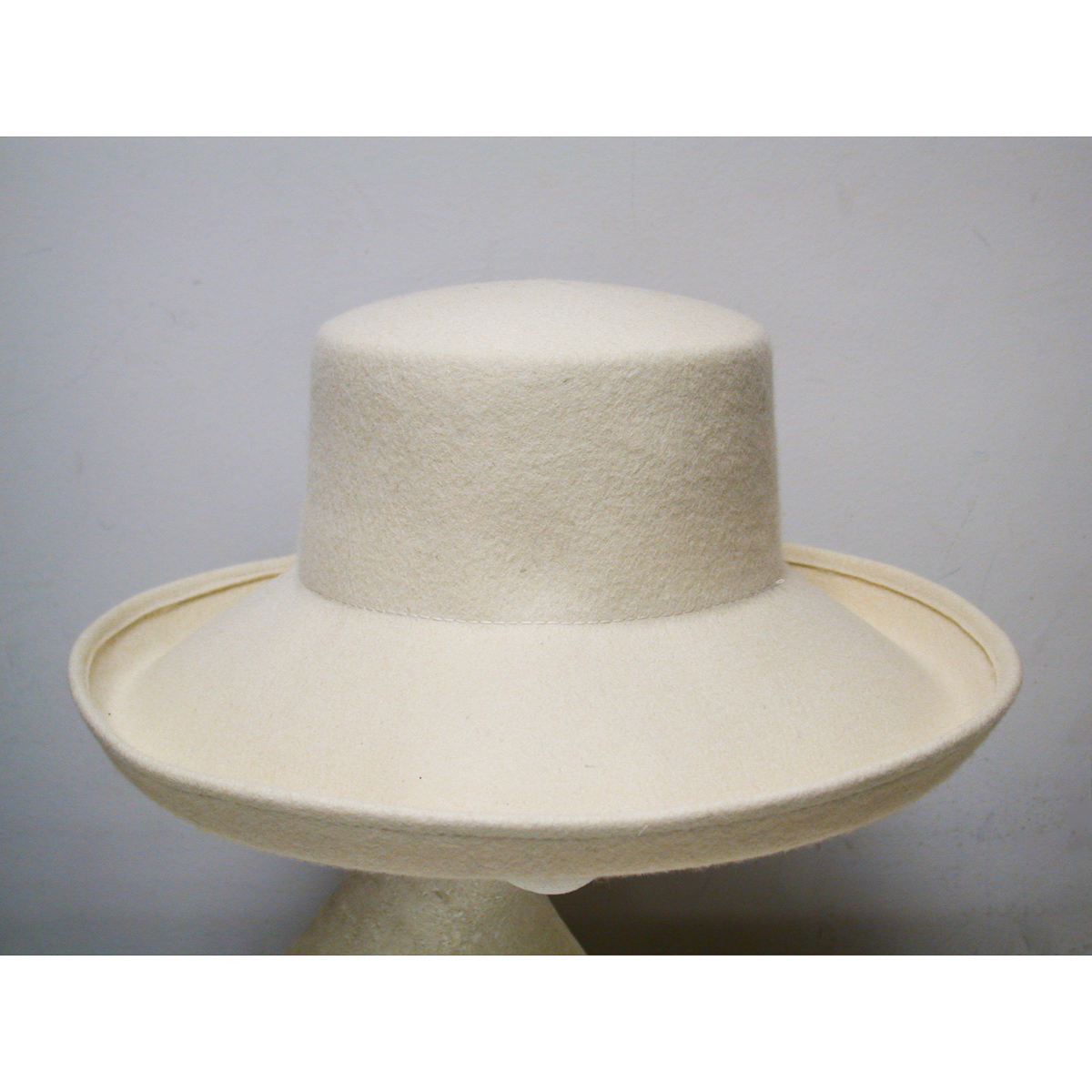 Ivory White  Wide Brim Wool Boater Hat Straw Hat with Ribbon | Bey Straw Hat | Wide Brim | Eric Javits main image 2