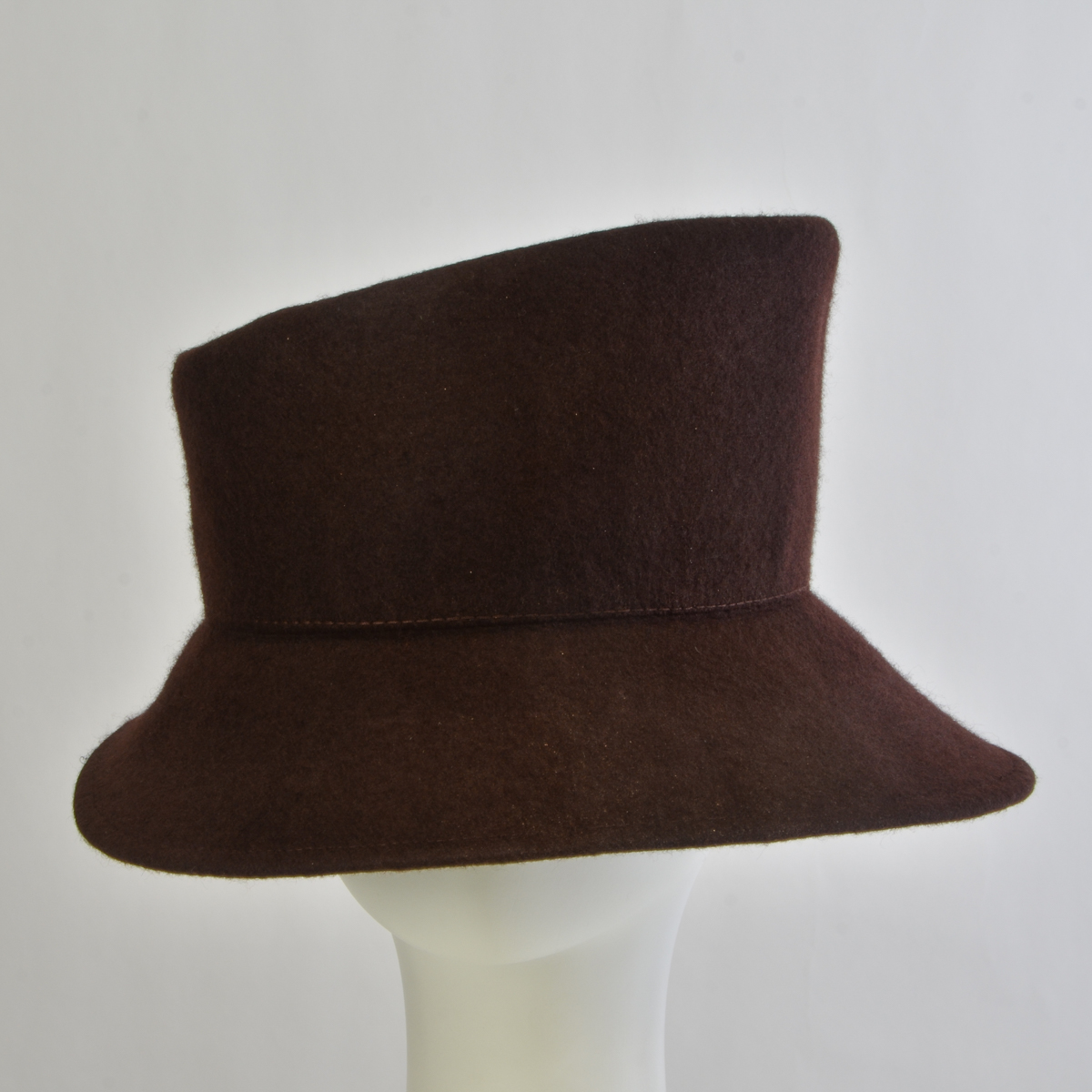 Brown Felt Plain Hats-W0153-BN- Sun 