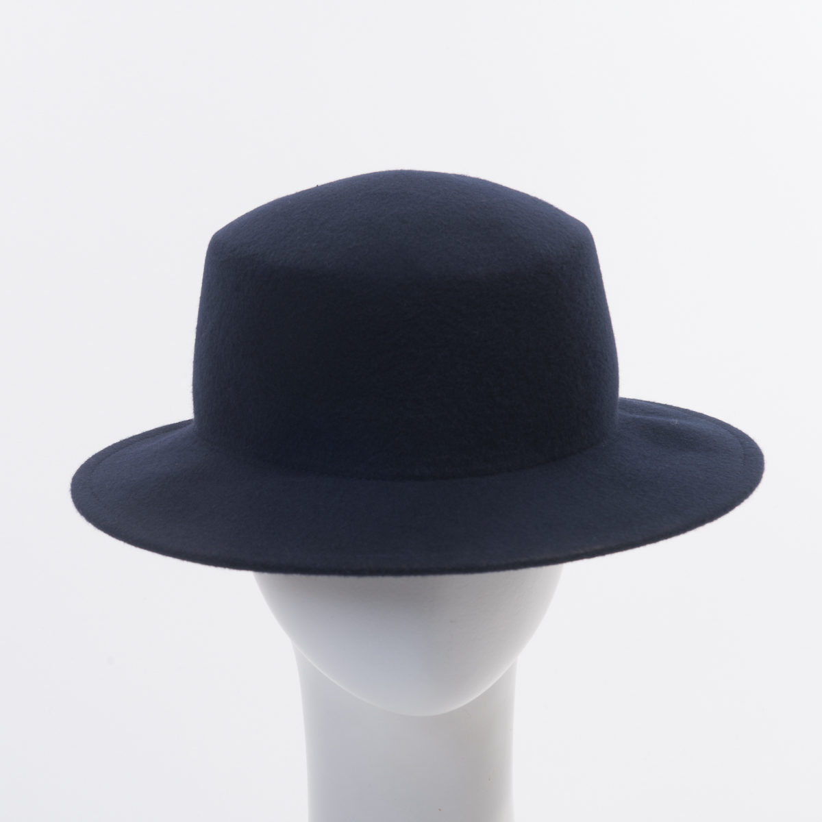 Navy Small Brim Boater Felt Plain Hats 