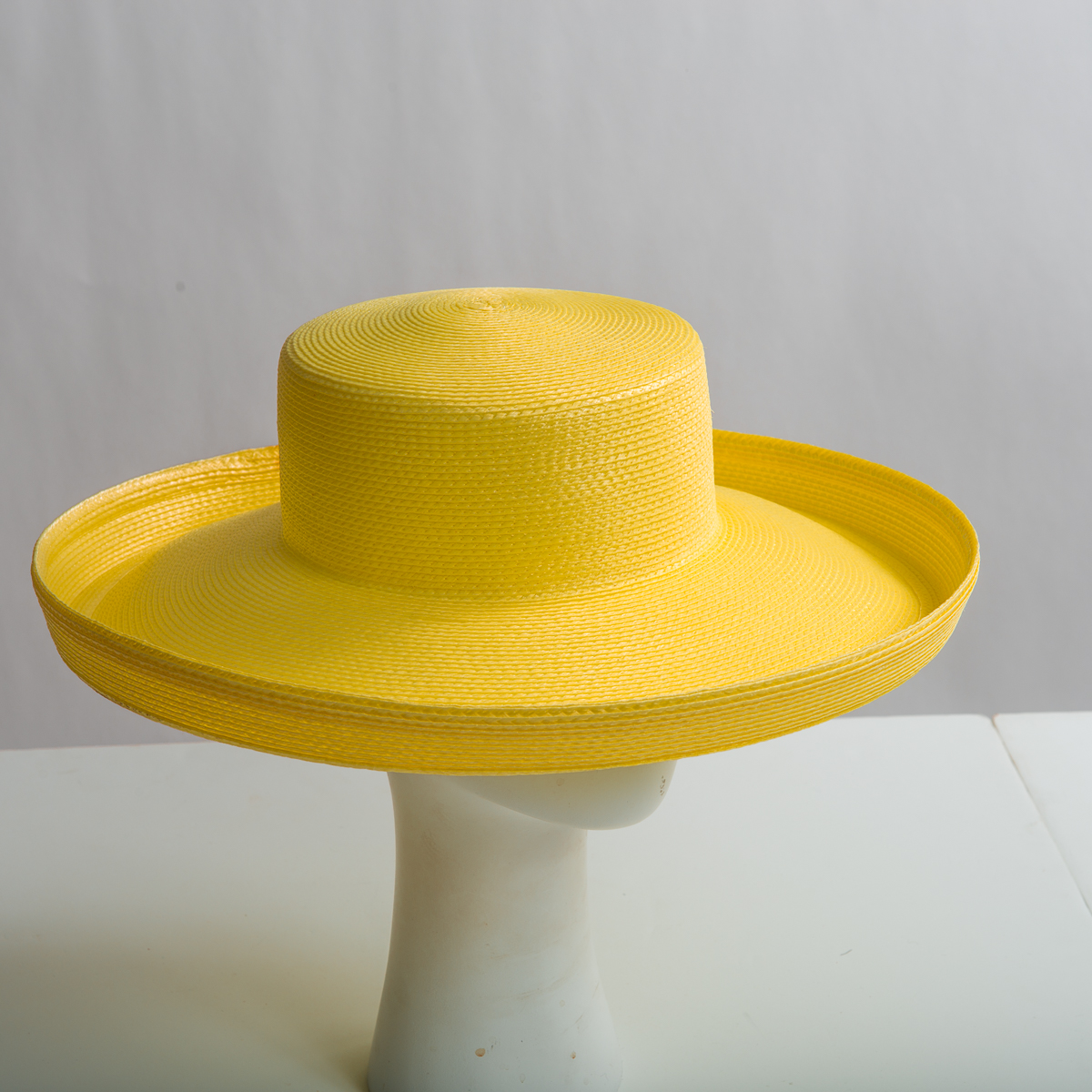 Yellow Polypropylene Straw Medium Brim Plain Hats-WN0183R-0-32