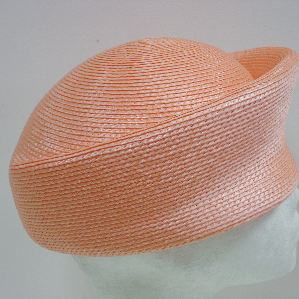 Peach Vintage Pillbox Plain Hats-ZP01R 