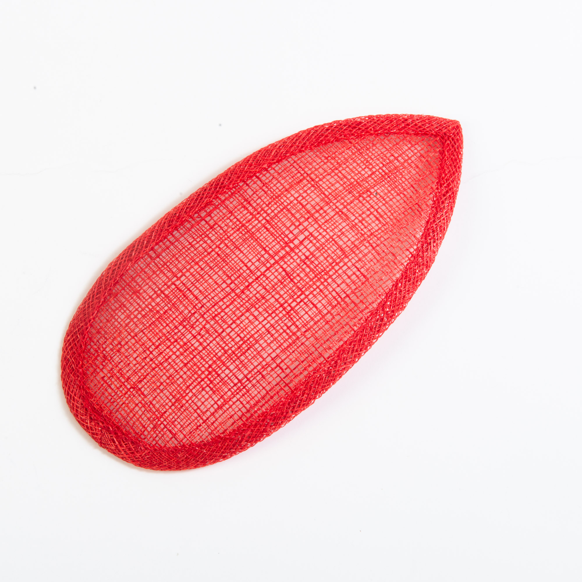 Red Sinamay Teardrop Fascinator Hat Base Available in 16 Colors 