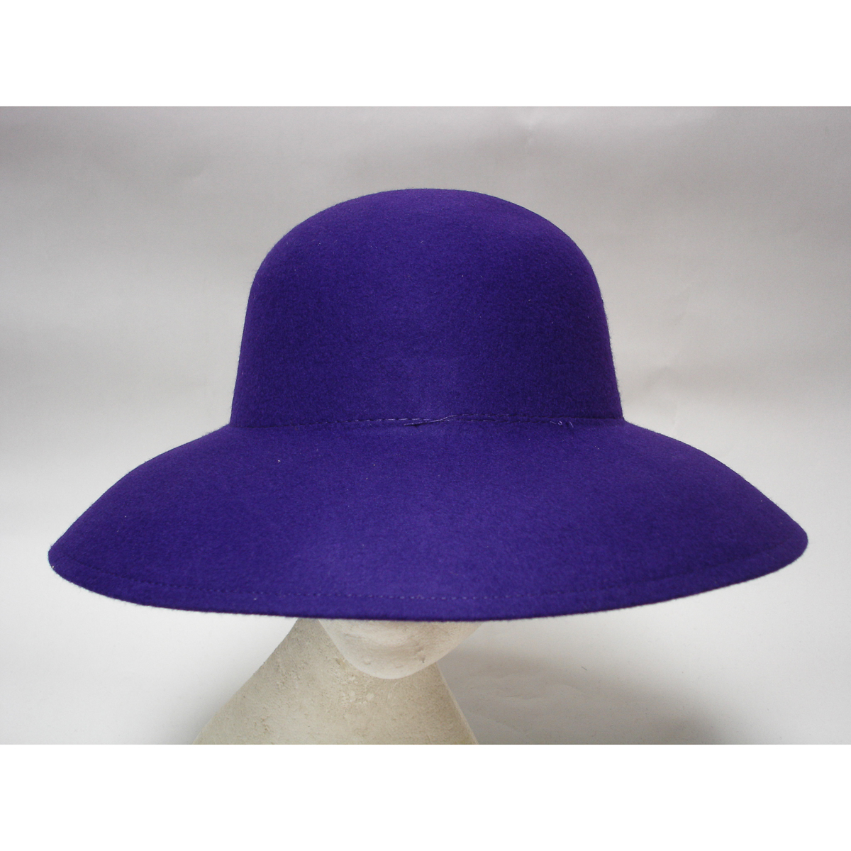 Purple Wide Brim Round Crown Felt Plain 