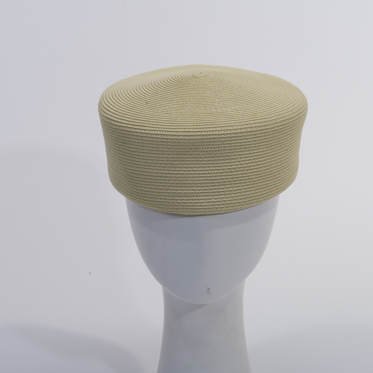 Beige Matt Poly Straw Square Pillbox 